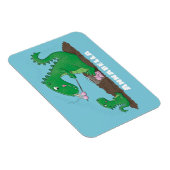 Niedliche Drachen braten Marshmallows Cartoon Magnet (Rechte Seite)