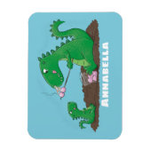 Niedliche Drachen braten Marshmallows Cartoon Magnet (Vertikal)