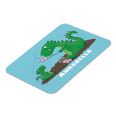 Niedliche Drachen braten Marshmallows Cartoon Magnet (Linke Seite)