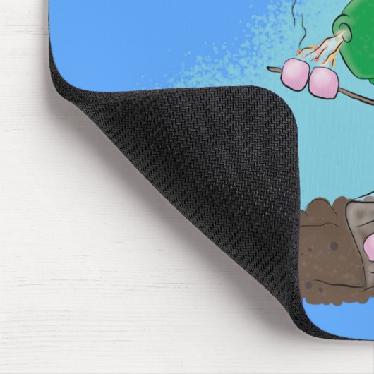 Niedliche Drachen braten Marshmallows Cartoon Mousepad (Ecke)