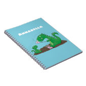 Niedliche Drachen braten Marshmallows Cartoon Notizblock (Rechte Seite)