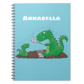 Niedliche Drachen braten Marshmallows Cartoon Notizblock (Vorderseite)