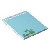 Niedliche Drachen braten Marshmallows Cartoon Notizblock (angewinkelt)