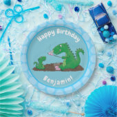 Niedliche Drachen braten Marshmallows Cartoon Pappteller (Party)