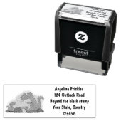 Niedliche Drachen braten Marshmallows Cartoon Permastempel (Beispiel)