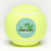 Niedliche Drachen braten Marshmallows Cartoon Tennisbälle (Rückseite)