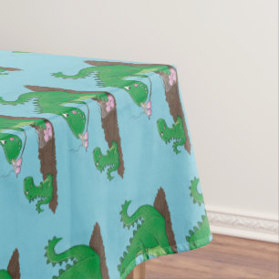 Niedliche Drachen braten Marshmallows Cartoon Tischdecke