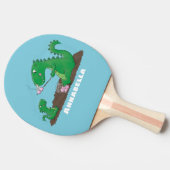 Niedliche Drachen braten Marshmallows Cartoon Tischtennis Schläger (Seitenansicht)