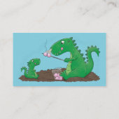Niedliche Drachen braten Marshmallows Cartoon Visitenkarte (Rückseite)