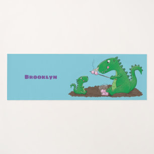 Niedliche Drachen braten Marshmallows Cartoon Yogamatte