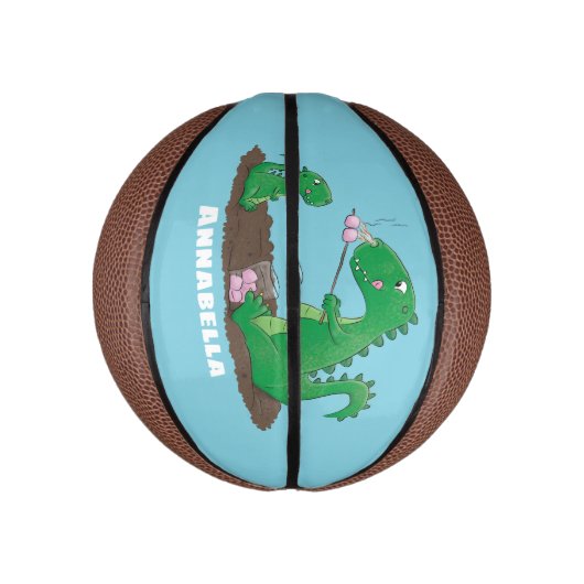 Niedliche Drachen braten Marshmallows Mini Basketball (Vertikal)