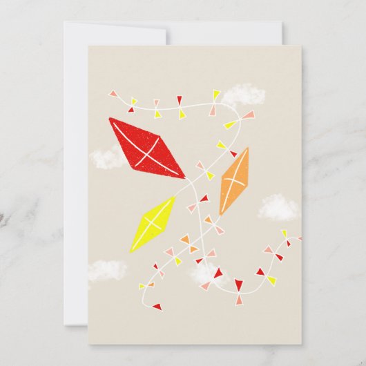 Niedliche Drachen in Sky Zeichnend Kindergeburtsta Einladung (Rückseite)