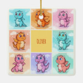 Niedliche Drachendoodles Keramikornament (Rückseite)