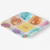 Niedliche Drachendoodles Pappteller (Gewinkelt)