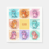 Niedliche Drachendoodles Serviette (Vorderseite)