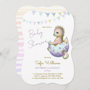 Niedliche Dracheneinladung zur Babydusche Einladung