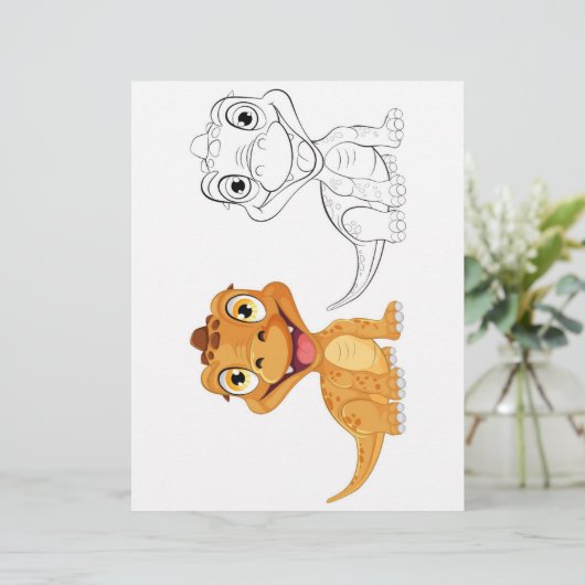 Niedliche Drachenfarbseite (Stehend Vorderseite)