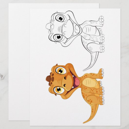 Niedliche Drachenfarbseite (Vorne/Hinten)