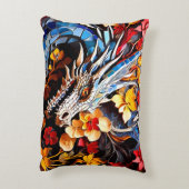 Niedliche Drachenmosaike Dekokissen (Rückseite(Vertikal))