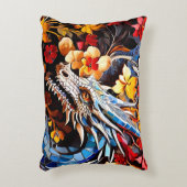 Niedliche Drachenmosaike Dekokissen (Vorderseite(Vertikal))