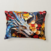 Niedliche Drachenmosaike Dekokissen (Rückseite)