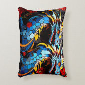 Niedliche Drachenmosaike Dekokissen (Vorderseite(Vertikal))