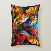 Niedliche Drachenmosaike Dekokissen (Vorderseite(Vertikal))