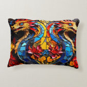 Niedliche Drachenmosaike Dekokissen (Rückseite)