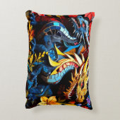 Niedliche Drachenmosaike Dekokissen (Rückseite(Vertikal))