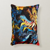 Niedliche Drachenmosaike Dekokissen (Vorderseite(Vertikal))