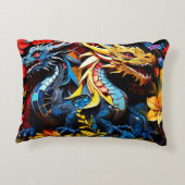 Niedliche Drachenmosaike Dekokissen (Rückseite)