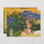 Niedliche Drachenromantik Einladung (Vorne/Hinten)