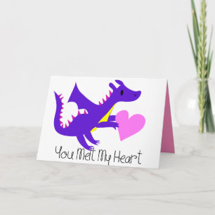 Niedliche Dragon Valentinstag Card Dragon Valentin Feiertagskarte