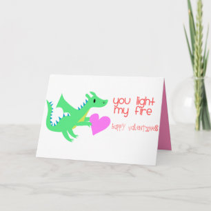 Niedliche Dragon Valentinstag Card Dragon Valentin Feiertagskarte