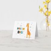 Niedliche Dream Big Giraffe Kinder Kindergrußkarte Karte (Gelbe Blume)
