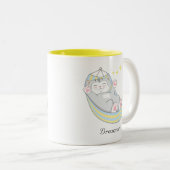 Niedliche Dreamer Kitty Cat im T - Shirt Hammock Zweifarbige Tasse (VorderseiteRechts)