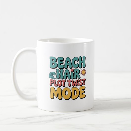 Niedliche Drehung für Beach Hair Plot Kaffeetasse (Links)