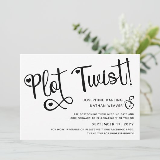 Niedliche Drehung für Schwarz-weiße Verschwörung Save The Date (Stehend Vorderseite)