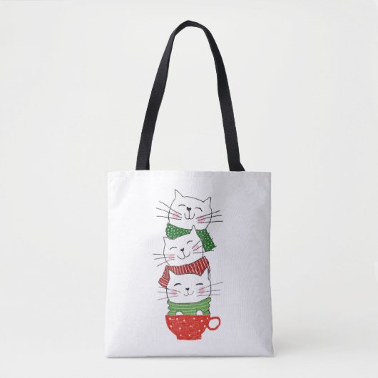 Niedliche Drei Katzen Cup Scarves Tasche (Vorderseite)