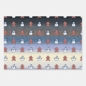 Niedliche Dreifachfreude Weihnachten Geschenkpapier Set (Vorderseite 2)