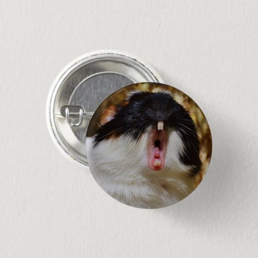 Niedliche Dreifarben-Guinea Schweinegitter Button (Vorne & Hinten)