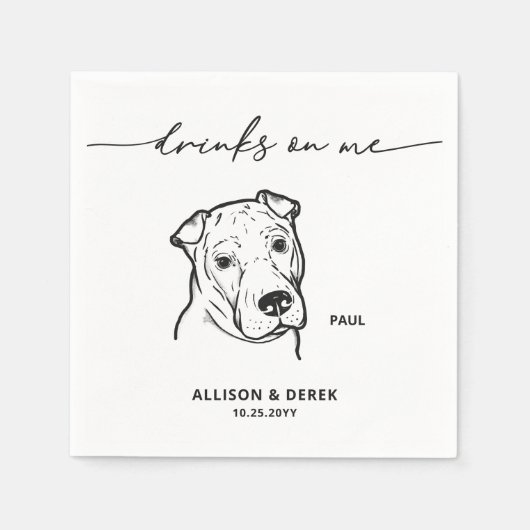 Niedliche Drinks auf einer Sketch-Hochzeit für mic Serviette (Vorderseite)