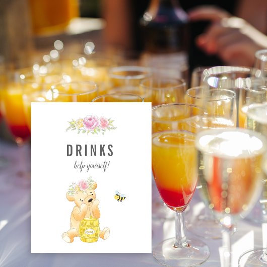 Niedliche Drinks Teddy Bärendusche Poster