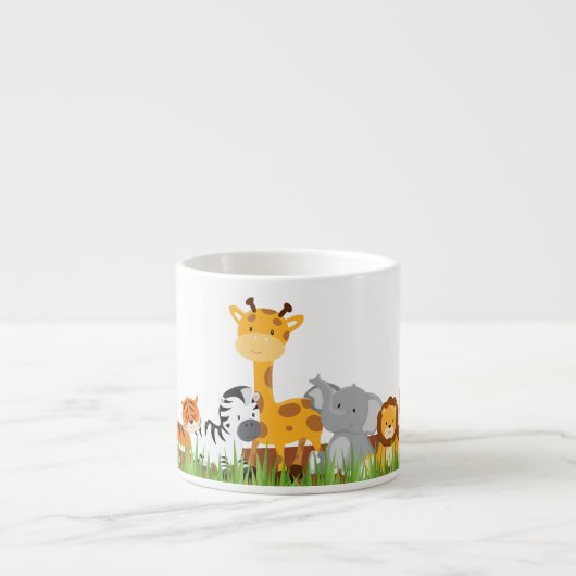 Niedliche Dschungel-Baby-Tiereespresso-Tasse Espressotasse (Vorderseite)