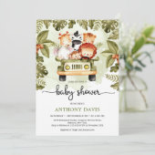 Niedliche Dschungelsafari mit LKW-Sommer Einladung (Stehend Vorderseite)