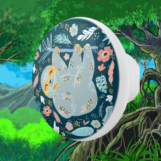 niedliche Dschungelschwulenliebhaber Keramikknauf