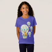 Niedliche Dschungeltiere, die in Heißluftballons f T-Shirt (Vorne ganz)