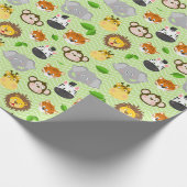 Niedliche Dschungeltiere gefliest Muster Geschenkpapier (Ecke)