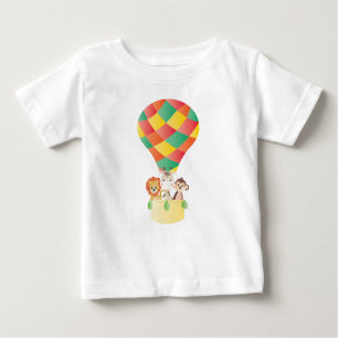 Niedliche Dschungeltiere in Heißluftballon farbenf Baby T-shirt