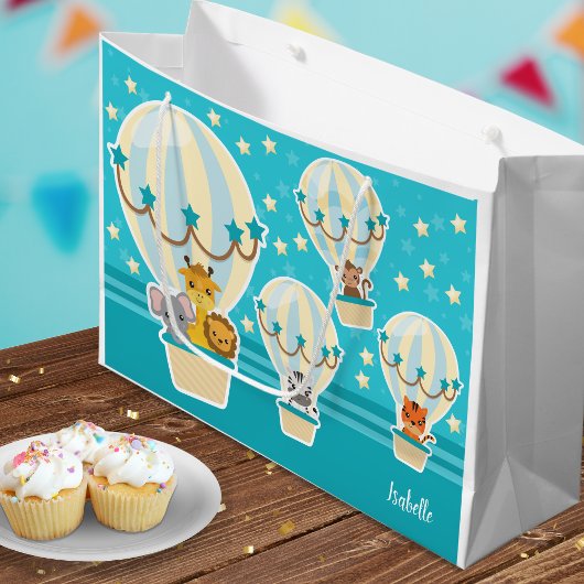 Niedliche Dschungeltiere in Heißluftballons Große Geschenktüte